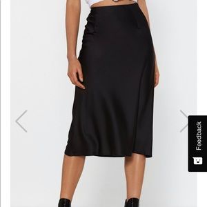 Nasty Gal Skirts - Black satin midi skirt Nasty Gal Skirts - Black satin midi skirt